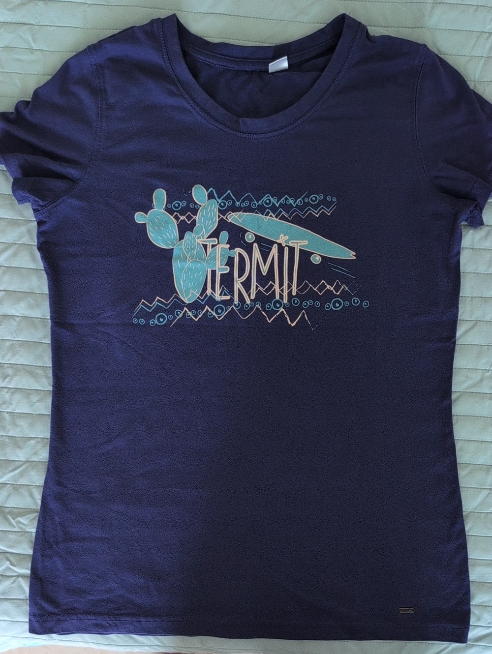Girls Navy Blue TERMIT Graphic Tee Longboard Cactus